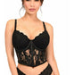 Lavish Black Sheer Lace Underwire Waist Cincher Corset - Daisy Corsets
