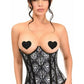 Lavish Black Skull Print Underwire Open Cup Underbust Corset - Daisy Corsets