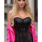 Lavish Black Sweetheart Front Zipper Corset - Daisy Corsets