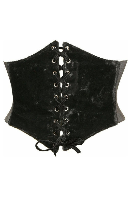 Lavish Black Velvet Corset Belt Cincher Hip Crypt 