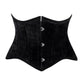 Lavish Black Velvet Mini Cincher Underbust Corset Waist Cincher Busk Closure - Daisy Corsets
