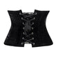 Lavish Black Velvet Mini Cincher Underbust Corset Waist Cincher Busk Closure - Daisy Corsets