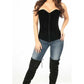 Lavish Black Velvet Overbust Corset - Daisy Corsets