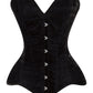 Lavish Black Velvet Overbust Corset Sweetheart Neckline Busk Closure - Daisy Corsets