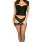 Lavish Black Velvet Underwire Bustier - Daisy Corsets
