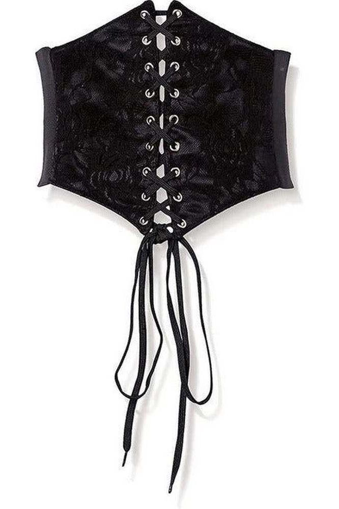 Lavish Black w/Black Lace Overlay Corset Belt Cincher - Daisy Corsets