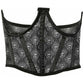 Lavish Black & White Skull Mesh Open Cup Waist Cincher - Daisy Corsets