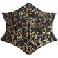 Lavish Black/Gold Swirl Brocade Corset Belt Cincher w/Clasps - Daisy Corsets