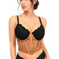 Lavish Caramel Sheer Lace Underwire Waist Cincher Corset - Daisy Corsets