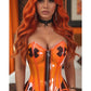Lavish Clear Orange Overbust Corset - Daisy Corsets