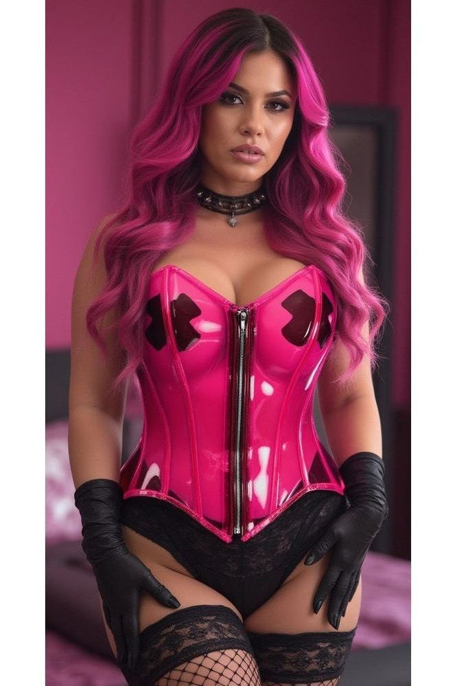 Lavish Clear Pink Overbust Corset - Daisy Corsets
