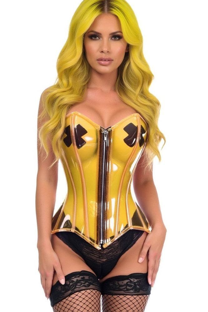 Lavish Clear Yellow Overbust Corset - Daisy Corsets