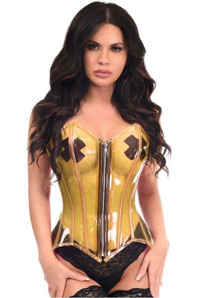 Lavish Clear Yellow Overbust Corset - Daisy Corsets