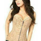 Lavish Dark Beige Lace Overbust Corset w/Zipper - Daisy Corsets