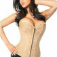 Lavish Dark Beige Lace Overbust Corset w/Zipper - Daisy Corsets