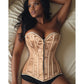 Lavish Dark Beige Lace Overbust Corset w/Zipper - Daisy Corsets