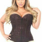 Lavish Dark Brown Lace Overbust Corset w/Zipper - Daisy Corsets