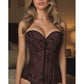 Lavish Dark Brown Lace Overbust Corset w/Zipper - Daisy Corsets