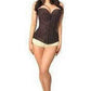 Lavish Dark Brown Lace Overbust Corset w/Zipper - Daisy Corsets