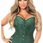Lavish Dark Green Brocade Corset - Daisy Corsets