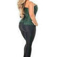 Lavish Dark Green Brocade Corset - Daisy Corsets