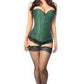 Lavish Dark Green Brocade Corset - Daisy Corsets