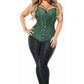 Lavish Dark Green Brocade Corset - Daisy Corsets