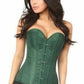 Lavish Dark Green Brocade Corset - Daisy Corsets