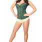 Lavish Dark Green Lace Overbust Corset w/Zipper - Daisy Corsets