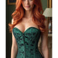 Lavish Dark Green Lace Overbust Corset w/Zipper - Daisy Corsets