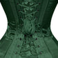 Lavish Dark Green Satin Overbust Corset Sweetheart Neckline Busk Closure - Daisy Corsets