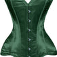 Lavish Dark Green Satin Overbust Corset Sweetheart Neckline Busk Closure - Daisy Corsets
