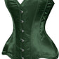 Lavish Dark Green Satin Overbust Corset Sweetheart Neckline Busk Closure - Daisy Corsets