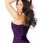 Lavish Dark Purple Lace Overbust Corset w/Zipper - Daisy Corsets