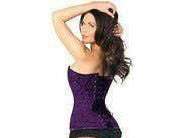 Lavish Dark Purple Lace Overbust Corset w/Zipper - Daisy Corsets