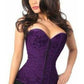 Lavish Dark Purple Lace Overbust Corset w/Zipper - Daisy Corsets