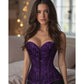 Lavish Dark Purple Lace Overbust Corset w/Zipper - Daisy Corsets