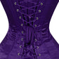 Lavish Dark Purple Satin Overbust Corset Sweetheart Neckline Busk Closure - Daisy Corsets