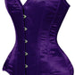 Lavish Dark Purple Satin Overbust Corset Sweetheart Neckline Busk Closure - Daisy Corsets