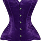 Lavish Dark Purple Satin Overbust Corset Sweetheart Neckline Busk Closure - Daisy Corsets