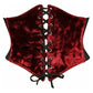 Lavish Dark Red Crushed Velvet Corset Belt Cincher - Daisy Corsets