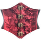 Lavish Dark Red Crushed Velvet Corset Belt Cincher w/Clasps - Daisy Corsets