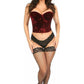 Lavish Dark Red Crushed Velvet Underwire Bustier - Daisy Corsets