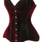 Lavish Dark Red Velvet Overbust Corset Sweetheart Neckline Busk Closure - Daisy Corsets