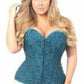 Lavish Dark Teal Lace Overbust Corset w/Zipper - Daisy Corsets