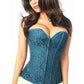 Lavish Dark Teal Lace Overbust Corset w/Zipper - Daisy Corsets