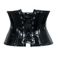 Lavish Double Boned Black Patent PVC Vinyl Curvy Cut Mini Cincher Underbust Corset - Daisy Corsets