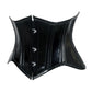Lavish Double Boned Black Patent PVC Vinyl Curvy Cut Mini Cincher Underbust Corset - Daisy Corsets
