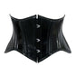 Lavish Double Boned Black Patent PVC Vinyl Curvy Cut Mini Cincher Underbust Corset - Daisy Corsets