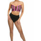 Lavish Fuchsia Holo & Fishnet Lace - Up Short Bustier Top - Daisy Corsets